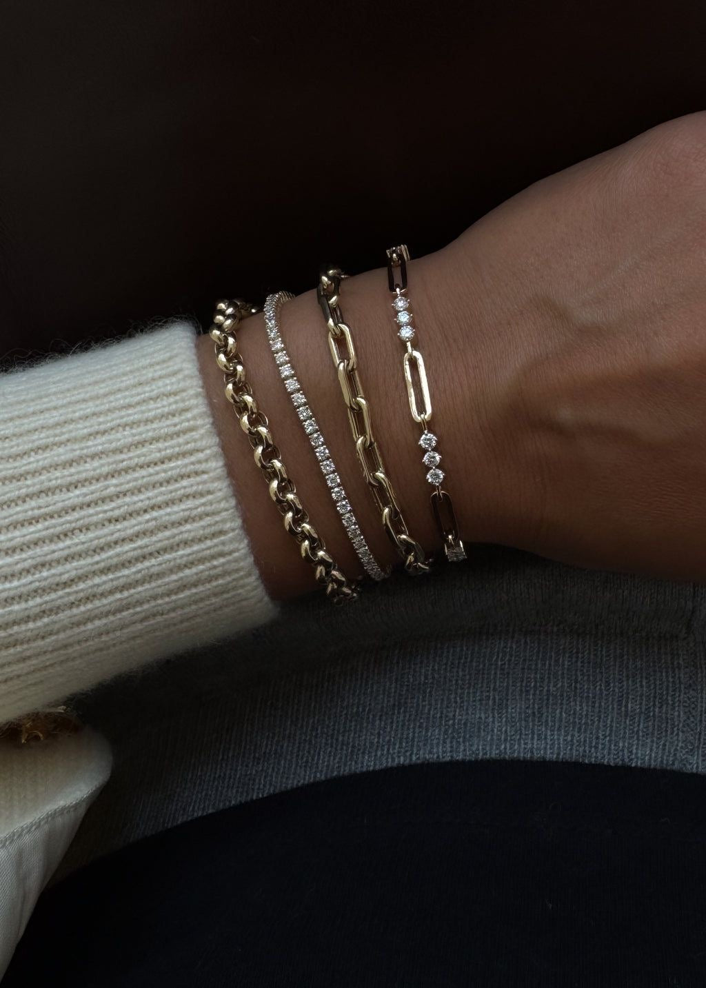 Dreifach-Edelstein-Armband