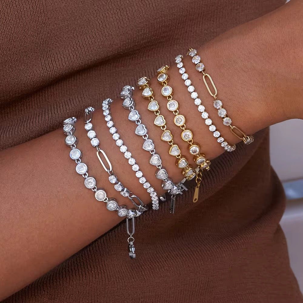 Dreifach-Edelstein-Armband