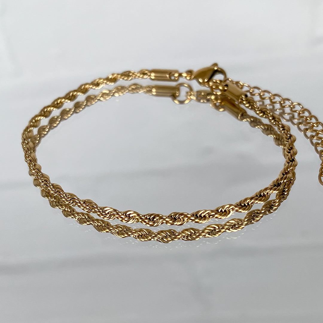 Goldene Rope Fußkette