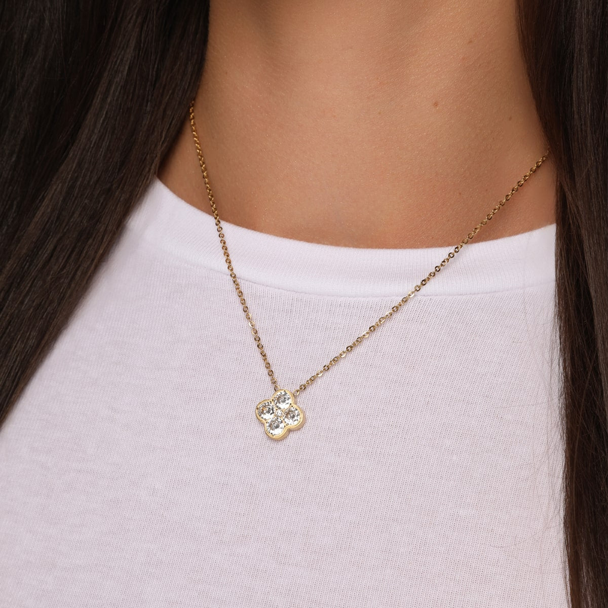 Crystal Clover Kette